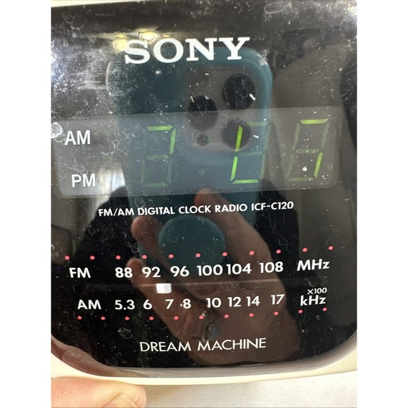 Sony Other - VTG Sony Dream Machine ICF-C120 AM/FM Clock Radio - Tested & Working -White Cube